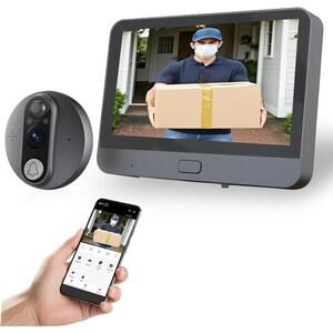 WiFi Video Doorbell for Apartment,Peephole Camera with 4.3" LCD Display,1080P